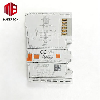 Terminal de entrada analógica de 2 canais Beckhoff EL3062 com faixa de 0-10V e resolução de 12 bits